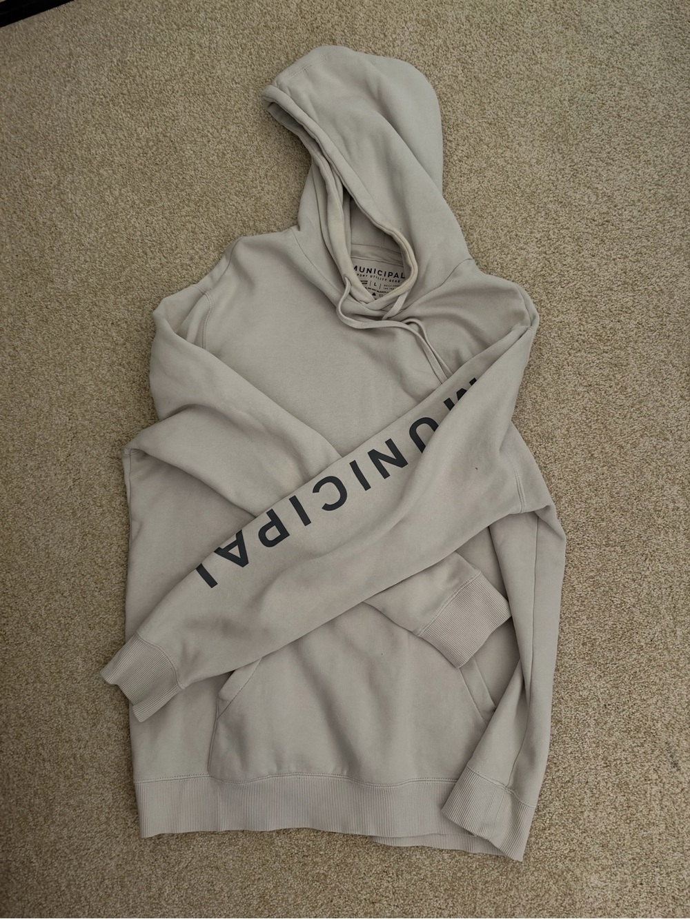 Municipal Sport Utility Gear Hoodie Large Beige Pullover